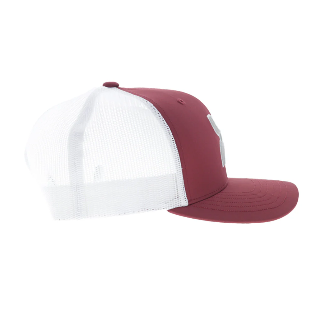 Texas A&M Hat Maroon/White w/Grey & White Hooey Logo - Image 3