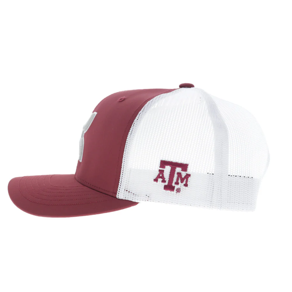 Texas A&M Hat Maroon/White w/Grey & White Hooey Logo - Image 5