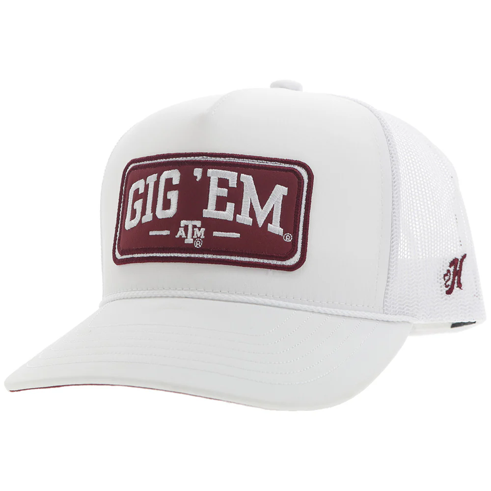 Texas A&M Hat White/Maroon Rectangle Patch