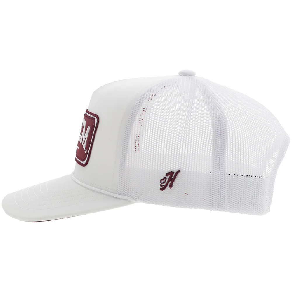 Texas A&M Hat White/Maroon Rectangle Patch - Image 3