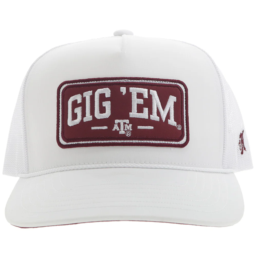 Texas A&M Hat White/Maroon Rectangle Patch - Image 4