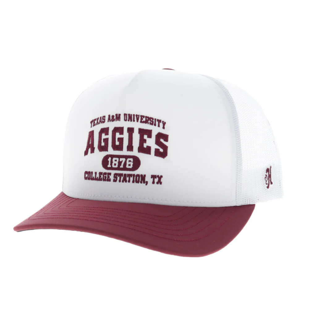 Texas A&M Hat White w/Maroon Bill