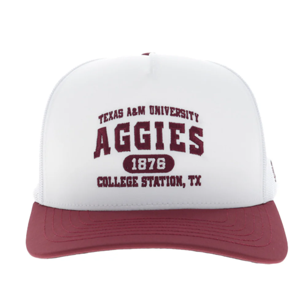 Texas A&M Hat White w/Maroon Bill - Image 4