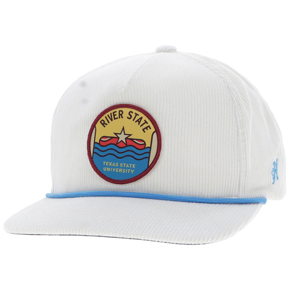 Texas State Hat Cream Corduroy w/Multi Color Circle Patch