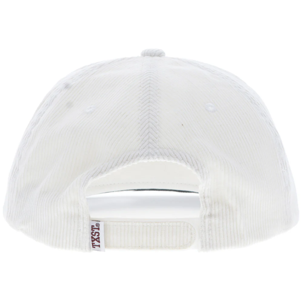 Texas State Hat Cream Corduroy w/Multi Color Circle Patch - Image 2