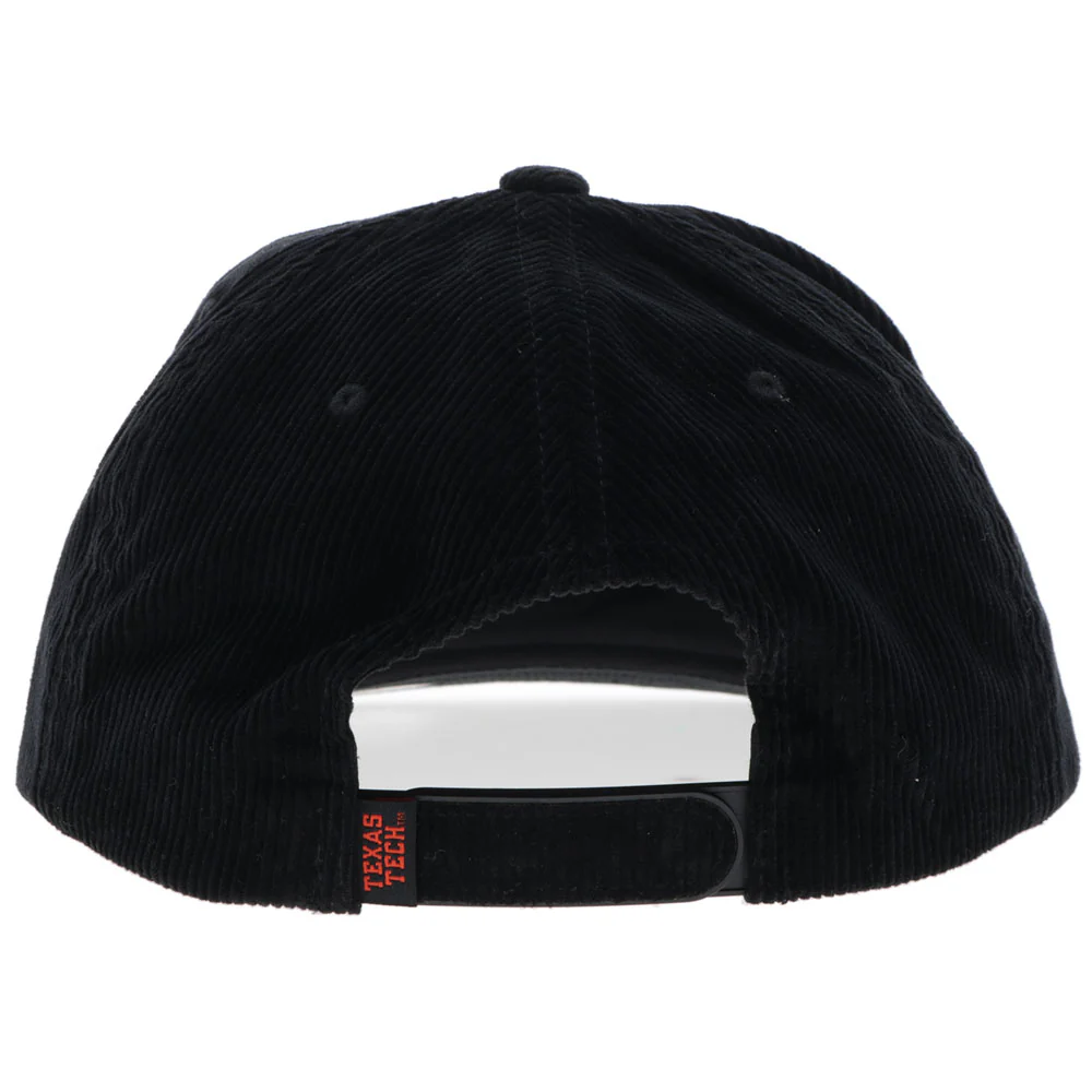 Texas Tech Hat Black Corduroy w/Red/Black TT Logo - Image 2