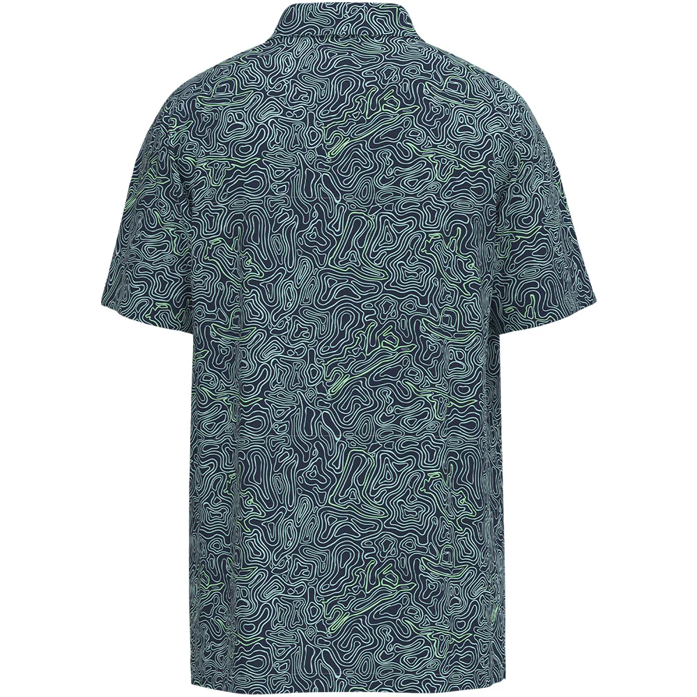 "The Drive" Polo Cloud Blue w/Topography Lines - Image 2
