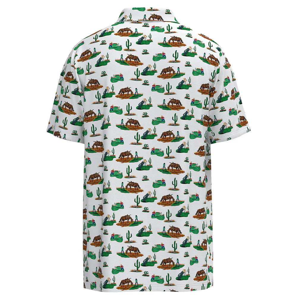 "The Drive" Polo White /Green Cowboy Golf Course - Image 2