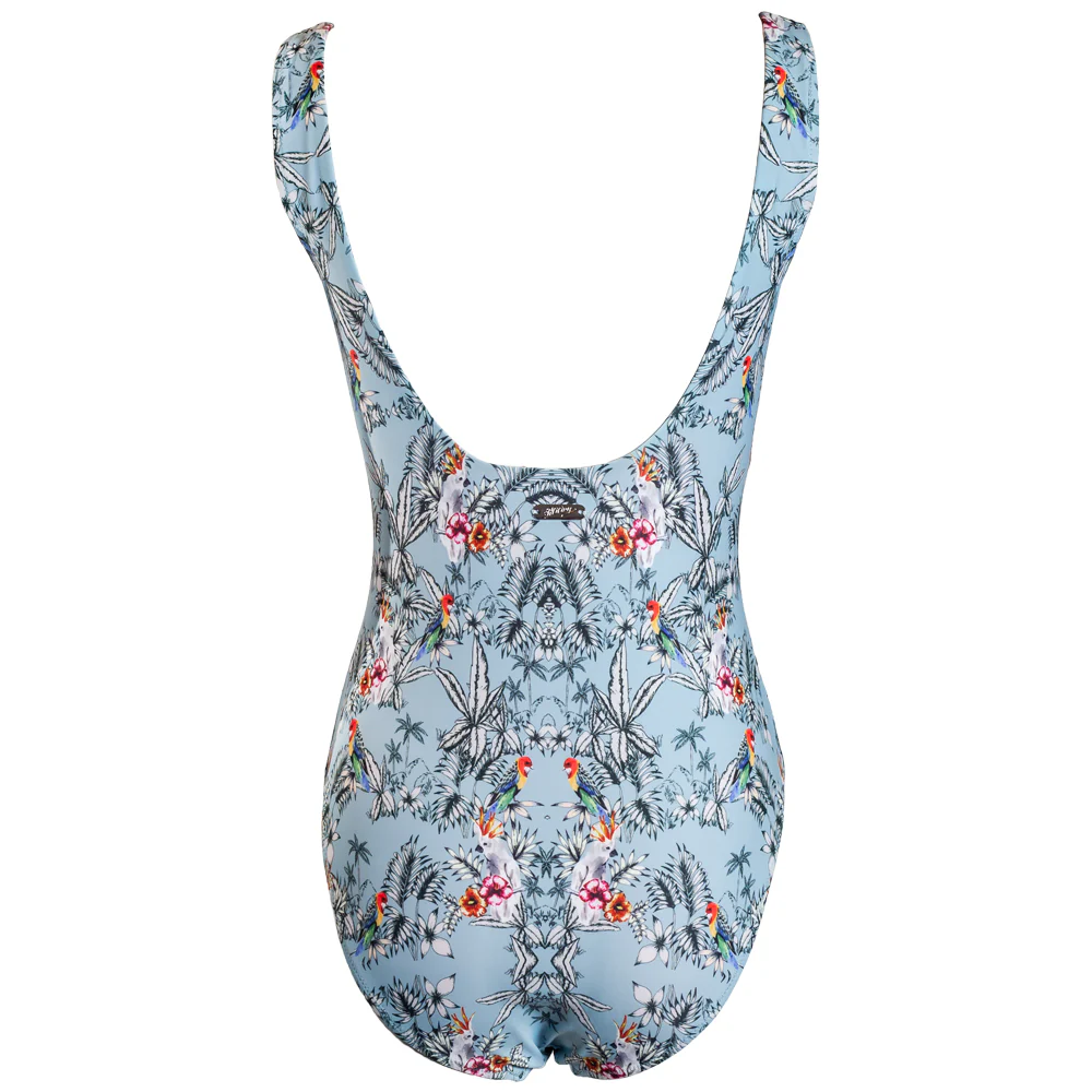 "The Ollie" One Piece Swimsuit Denim/Floral - Image 2