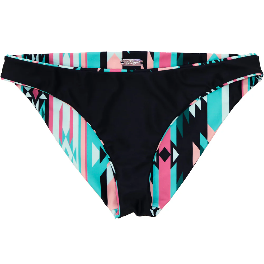 "The Rally" Reversible Swimsuit Bottoms Multi-Color Aztec & Black - Image 2