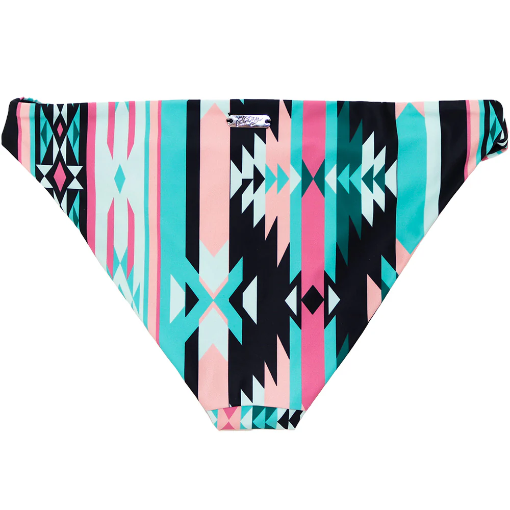 "The Rally" Reversible Swimsuit Bottoms Multi-Color Aztec & Black - Image 3