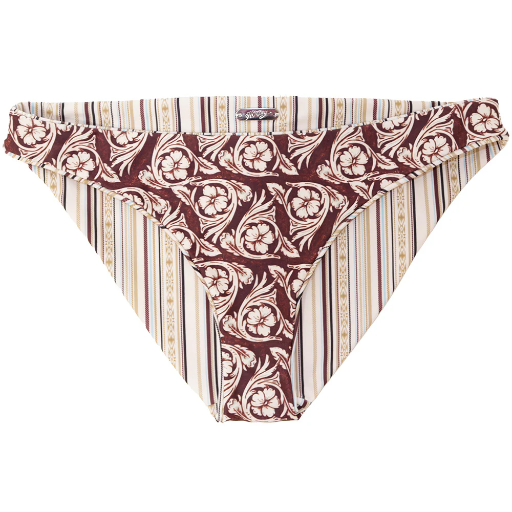 "The Rally" Reversible Swimsuit Bottoms Stripes & Tooled Pattern - Image 2