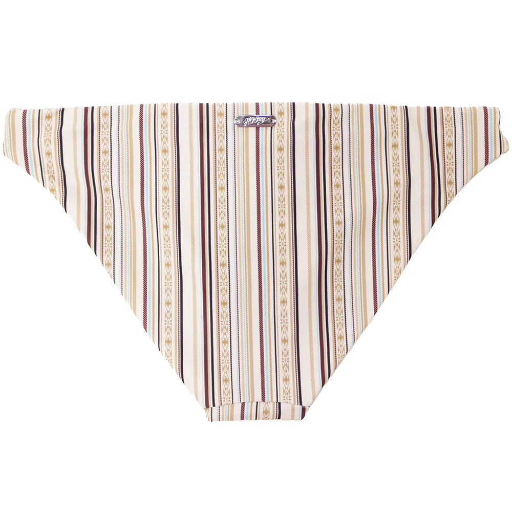 "The Rally" Reversible Swimsuit Bottoms Stripes & Tooled Pattern - Image 3