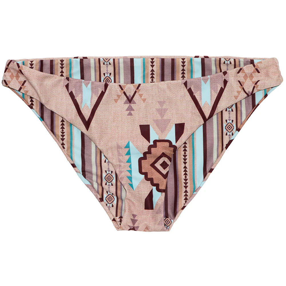 "The Rally" Reversible Swimsuit Bottoms Taupe Aztec Stripe - Image 3