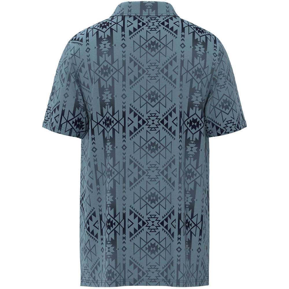 "The Weekender" Blue/Aztec Polo - Image 2