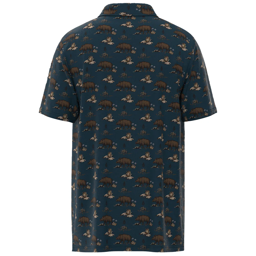 "The Weekender" Blue/Hooey Hog Pattern Polo - Image 2