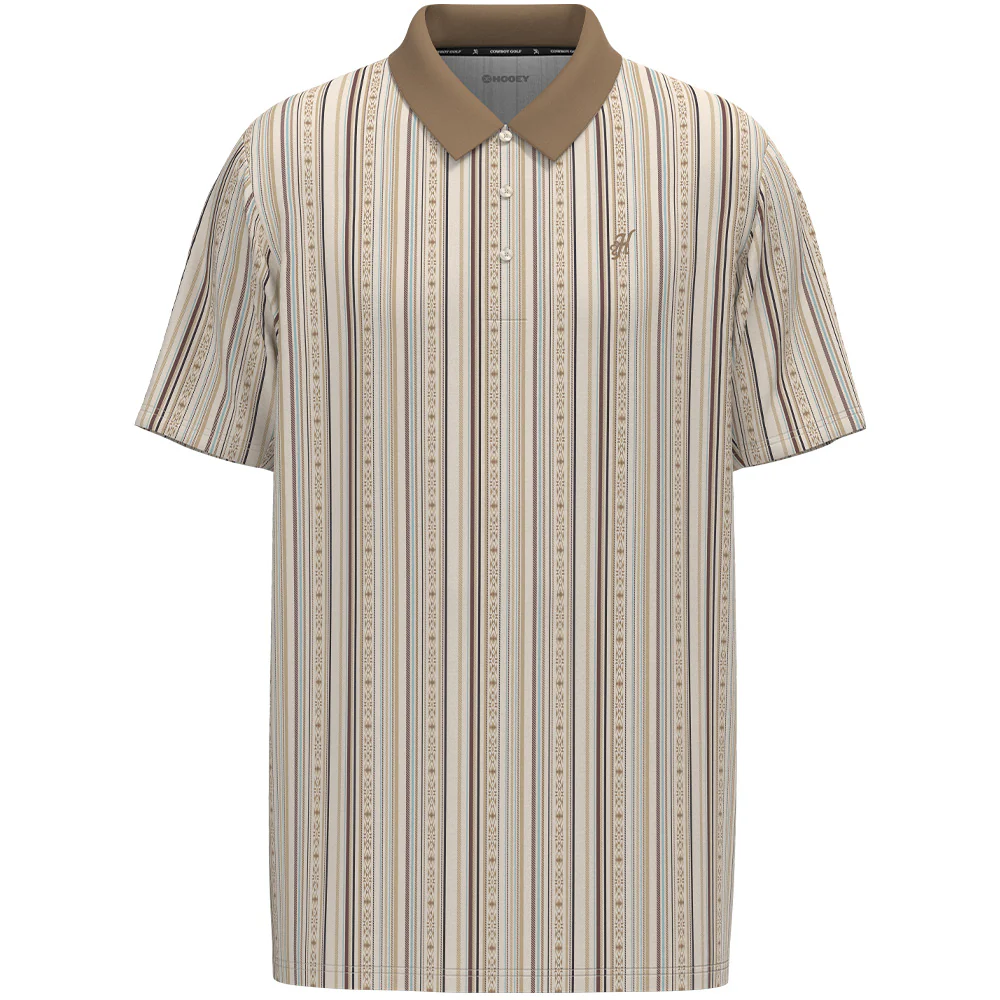 "The Weekender" Polo Cream w/Tan Stripes