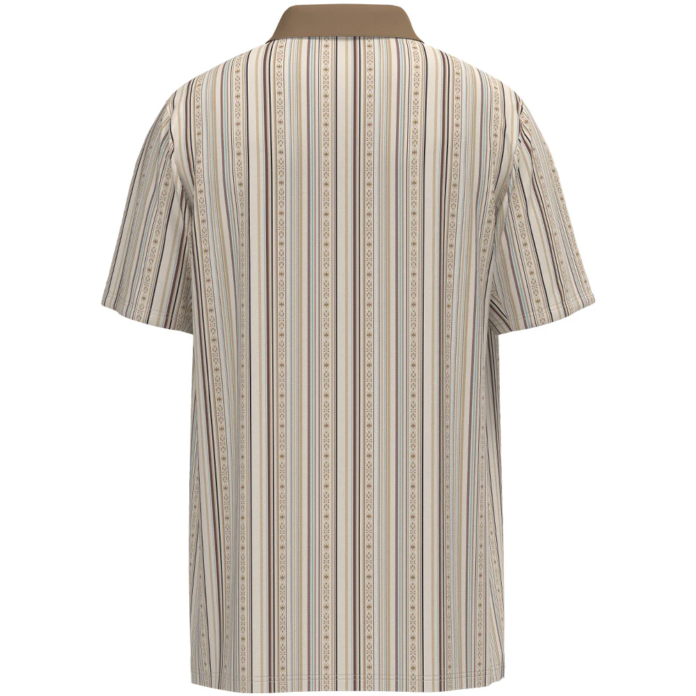 "The Weekender" Polo Cream w/Tan Stripes - Image 2