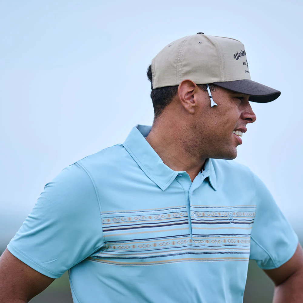 "The Weekender" Polo Light Blue w/Serape - Image 3