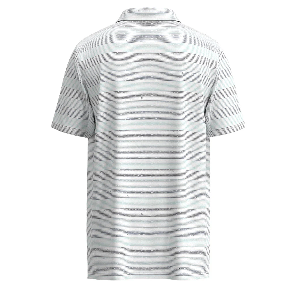 "The Weekender" Polo White w/ Blue Stripe Pattern - Image 2