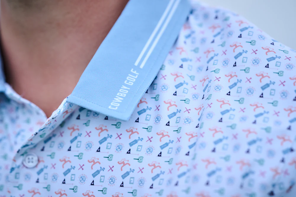 "The Weekender" Polo White/Blue - Image 4