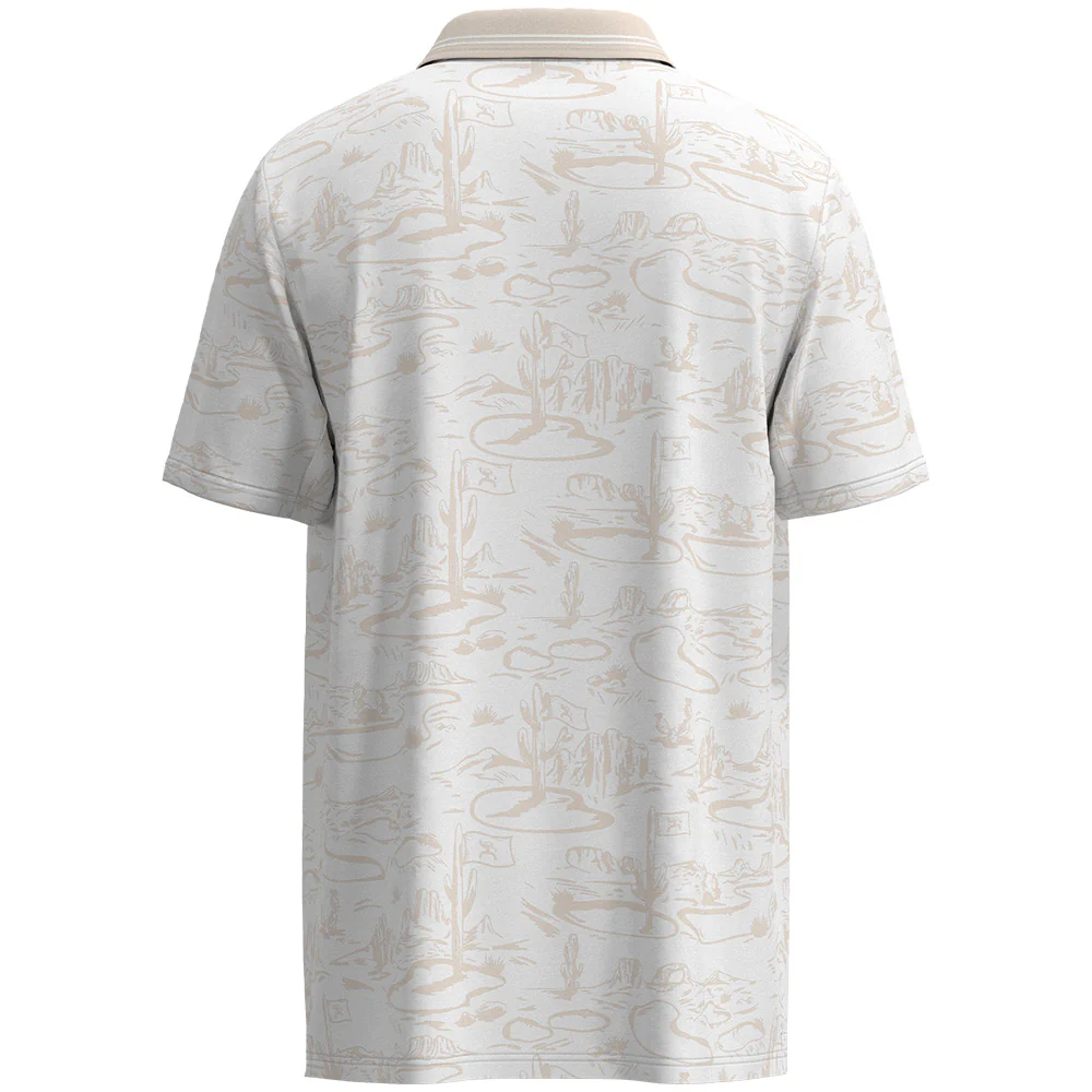 "The Weekender" Polo White w/Tan Desert Landscape - Image 2