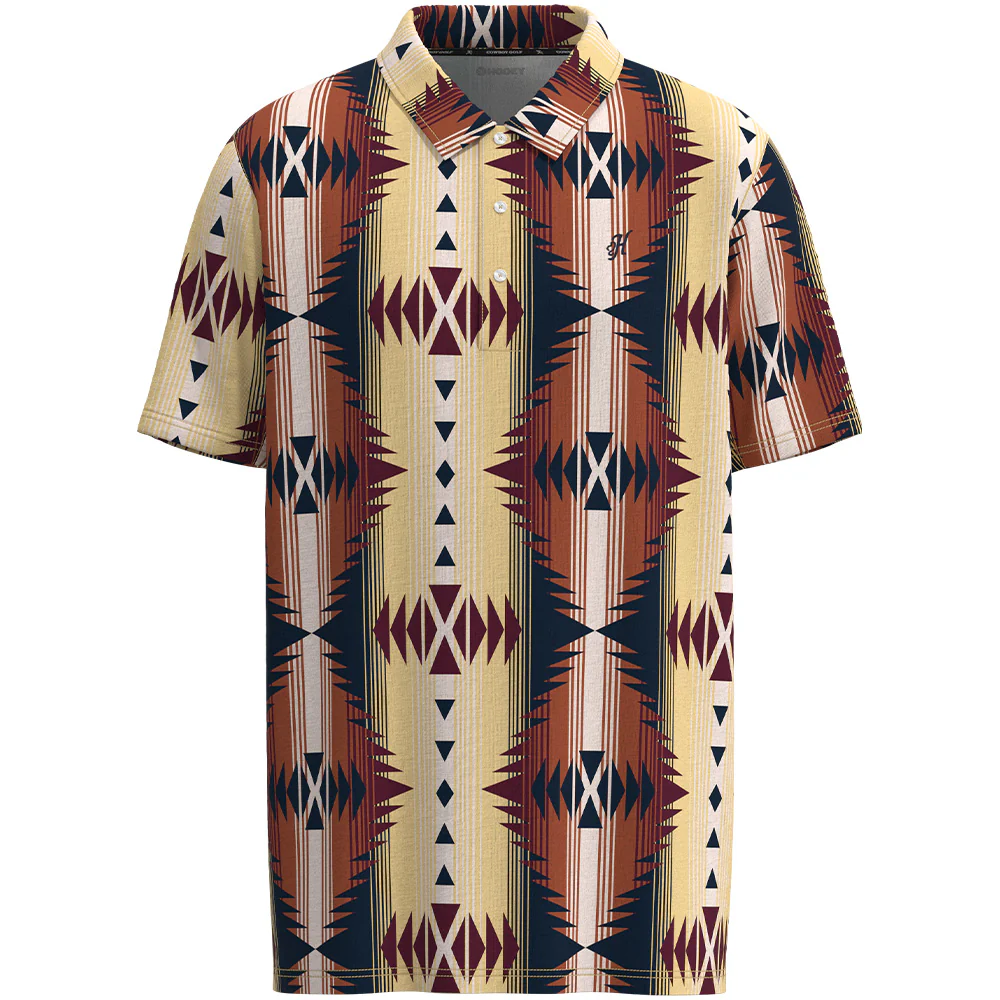 "The Weekender" Tan/Red/Navy Aztec Polo
