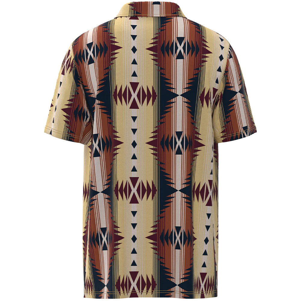 "The Weekender" Tan/Red/Navy Aztec Polo - Image 2