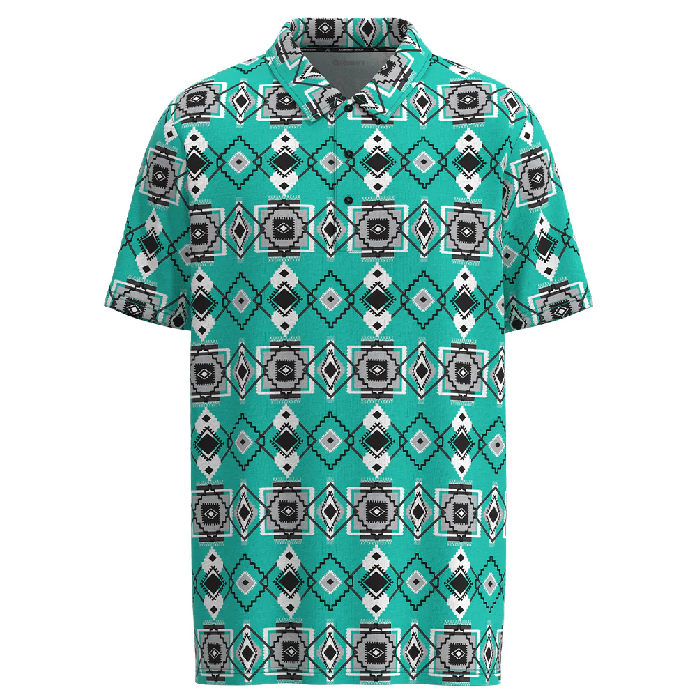 "The Weekender" Turquoise/Aztec Polo