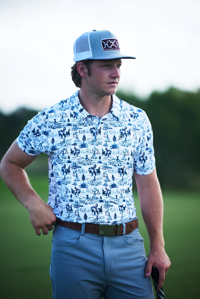 "The Weekender" White w/Puuku Print Polo - Image 4