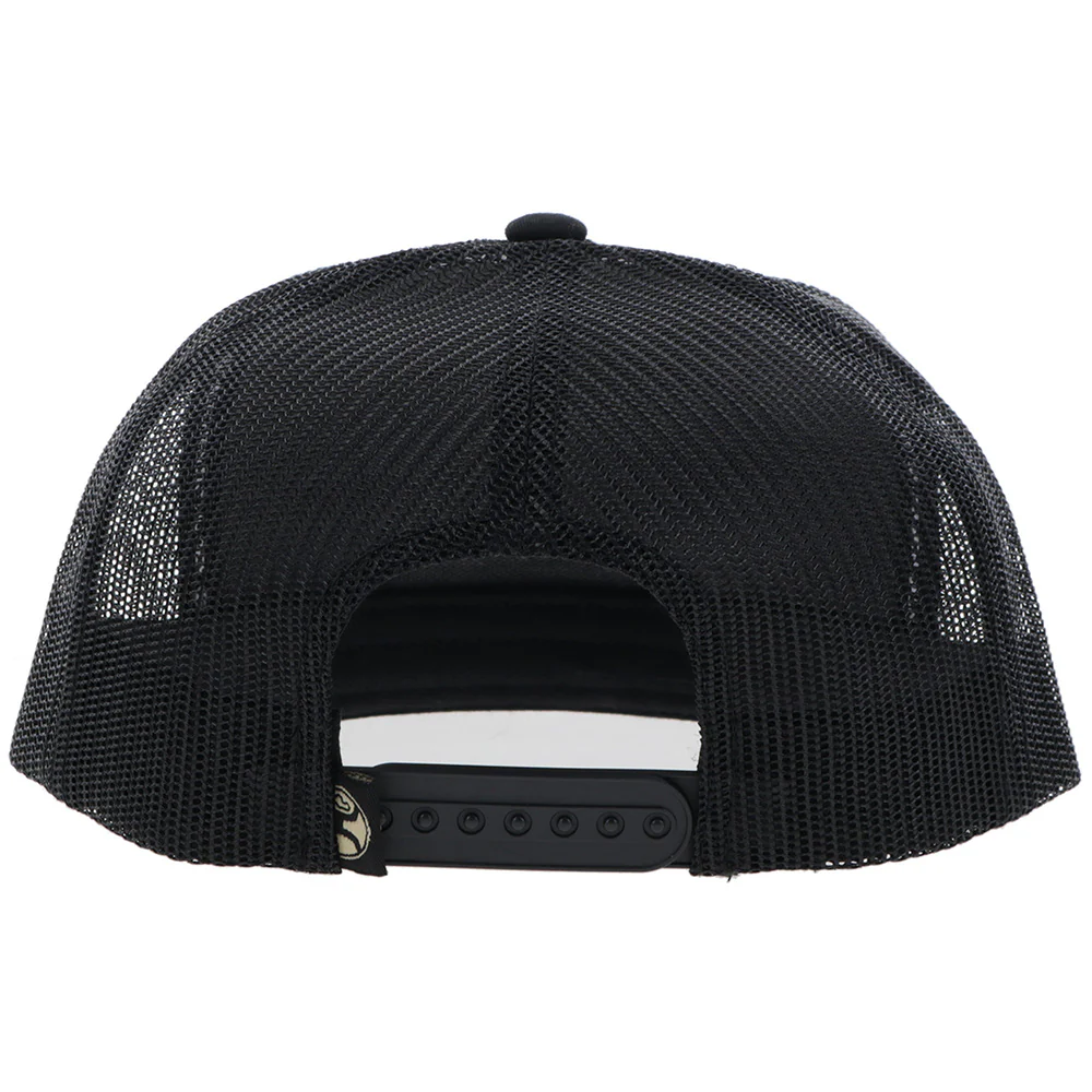 "Trip" Hat Black w/ Tan & Brown Leather Patch - Image 2