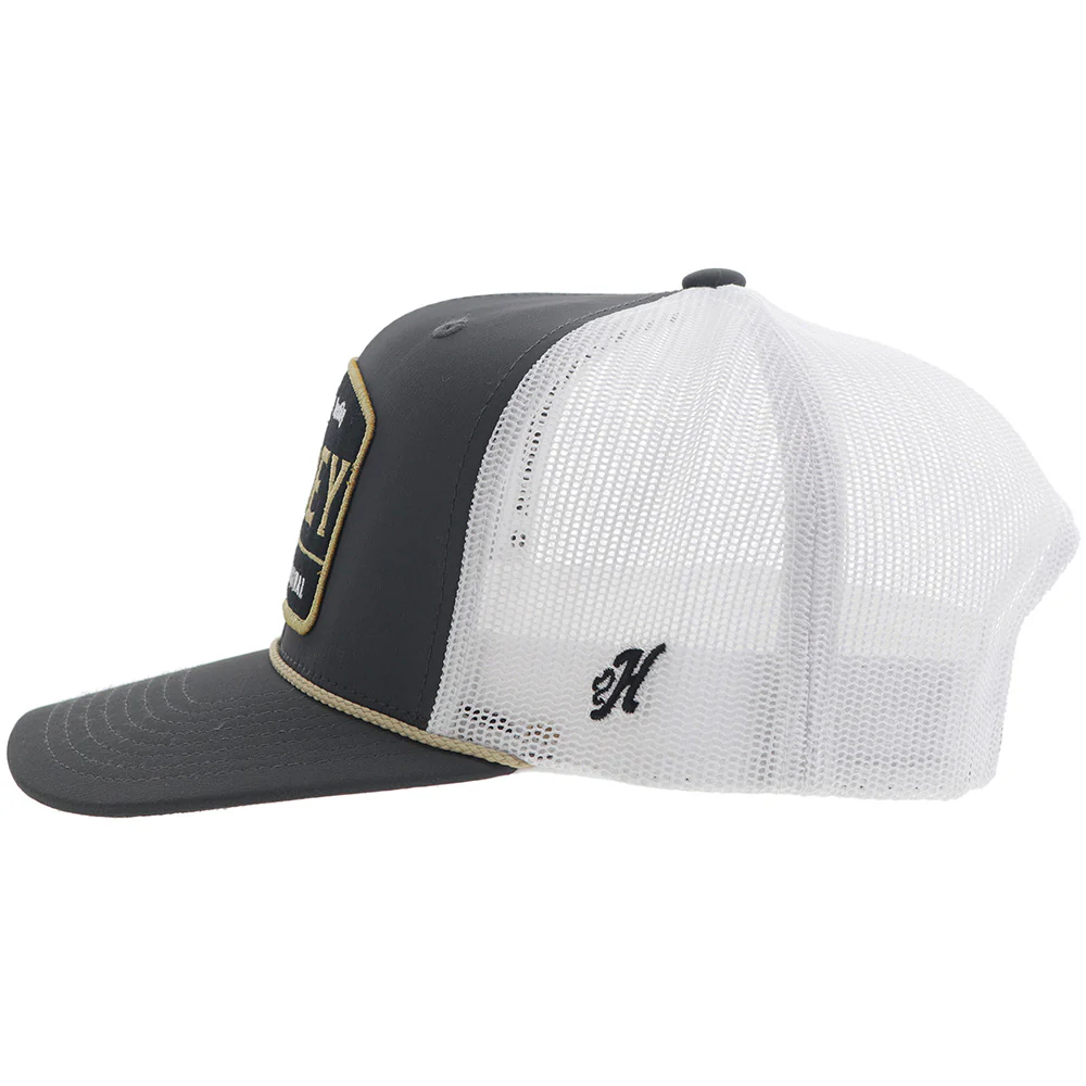 "Trip" Hooey Hat Charcoal/White w/Black/ Gold Patch - Image 3