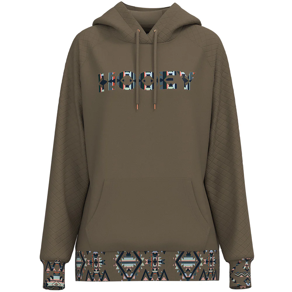 "Trophy" Brown Quilted w/Aztec Hoody