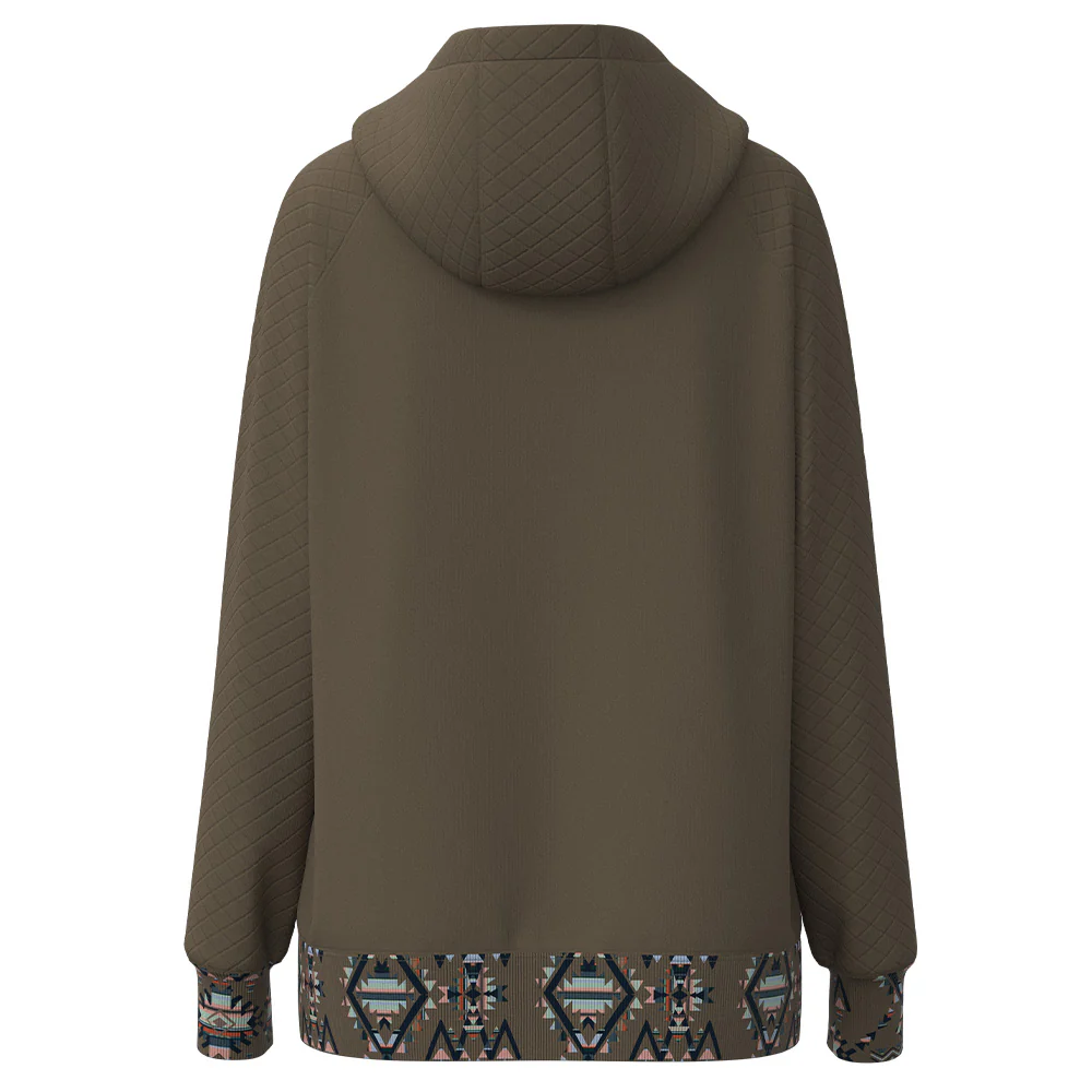 "Trophy" Brown Quilted w/Aztec Hoody - Image 2