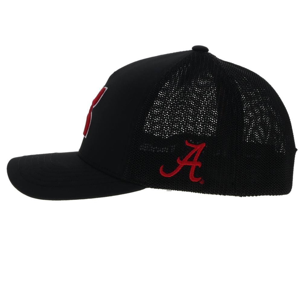 "University Of Alabama" Flexfit Hat Black w/Crimson & White Hooey Logo - Image 3