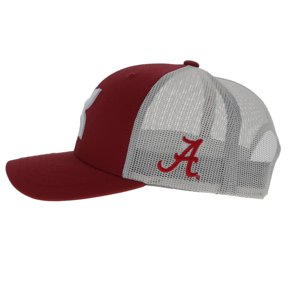 "University Of Alabama" Hat Crimson/Grey w/White Hooey Logo - Image 3