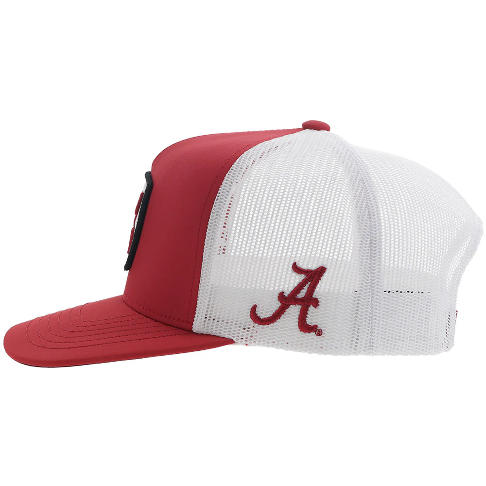 "University Of Alabama" Hat Red/White w/Square Patch - Image 4