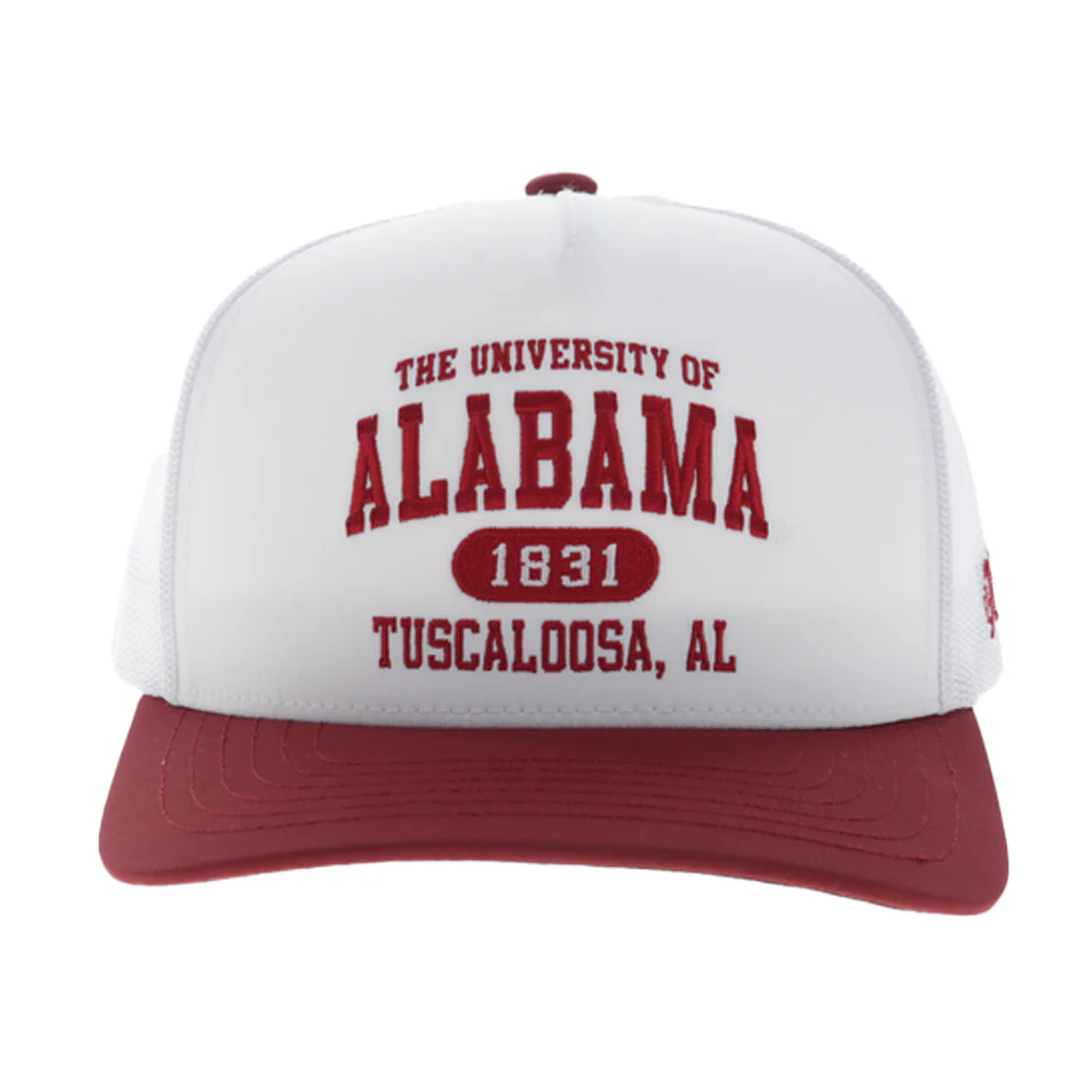 "University Of Alabama" Hat White w/Crimson Bill - Image 4