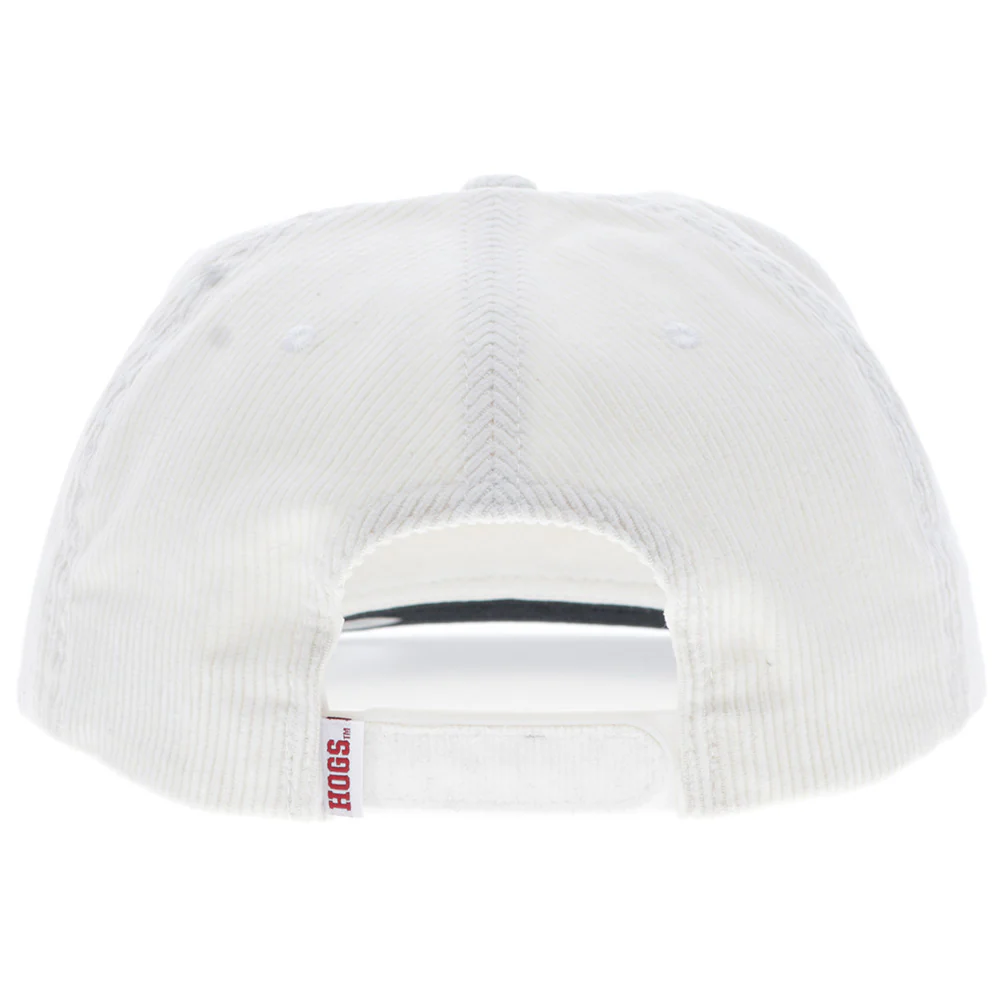 "University Of Arkansas" Hat White Corduroy w/Razorback Logo - Image 2