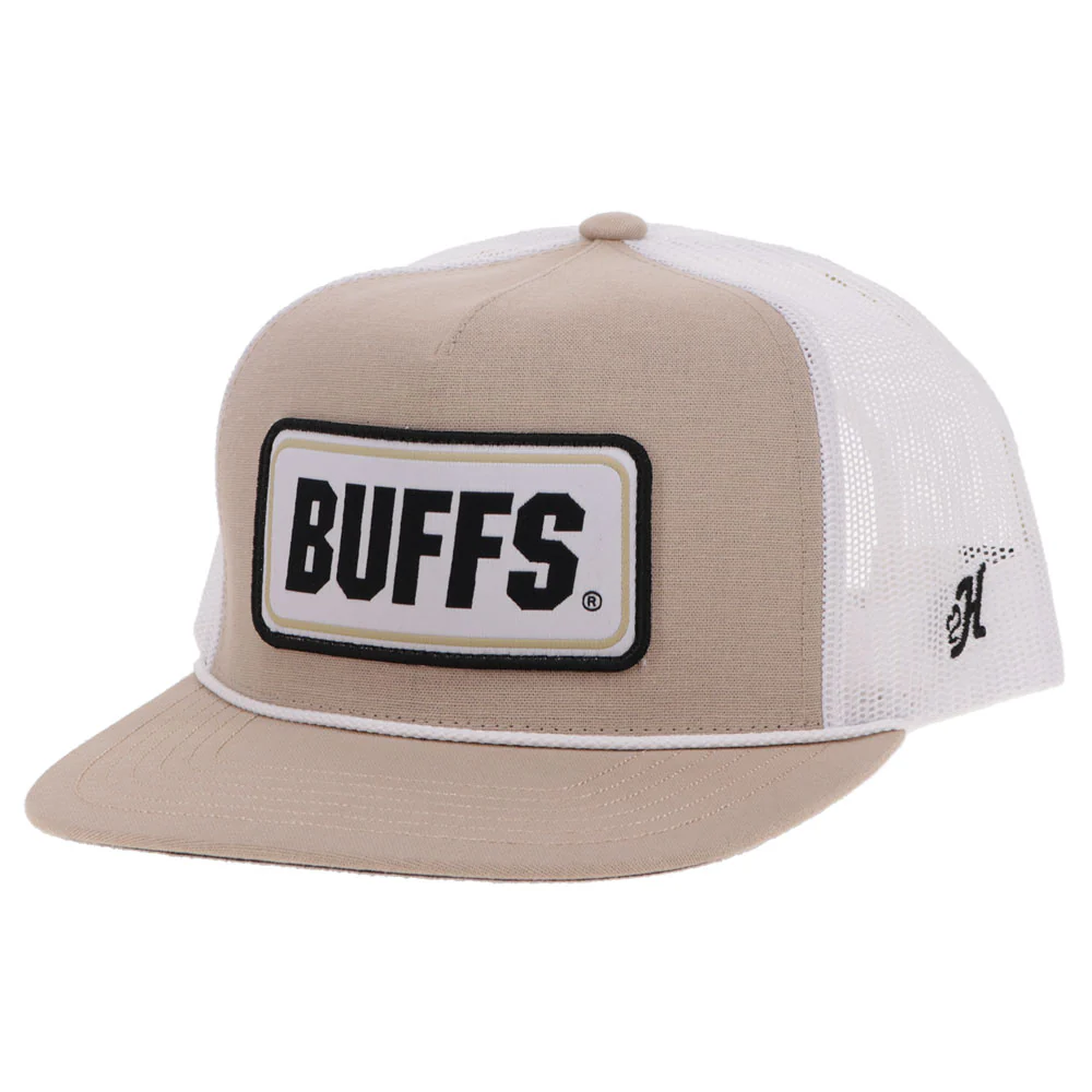 University Of Colorado Hat Tan & White w/Rectangle Patch
