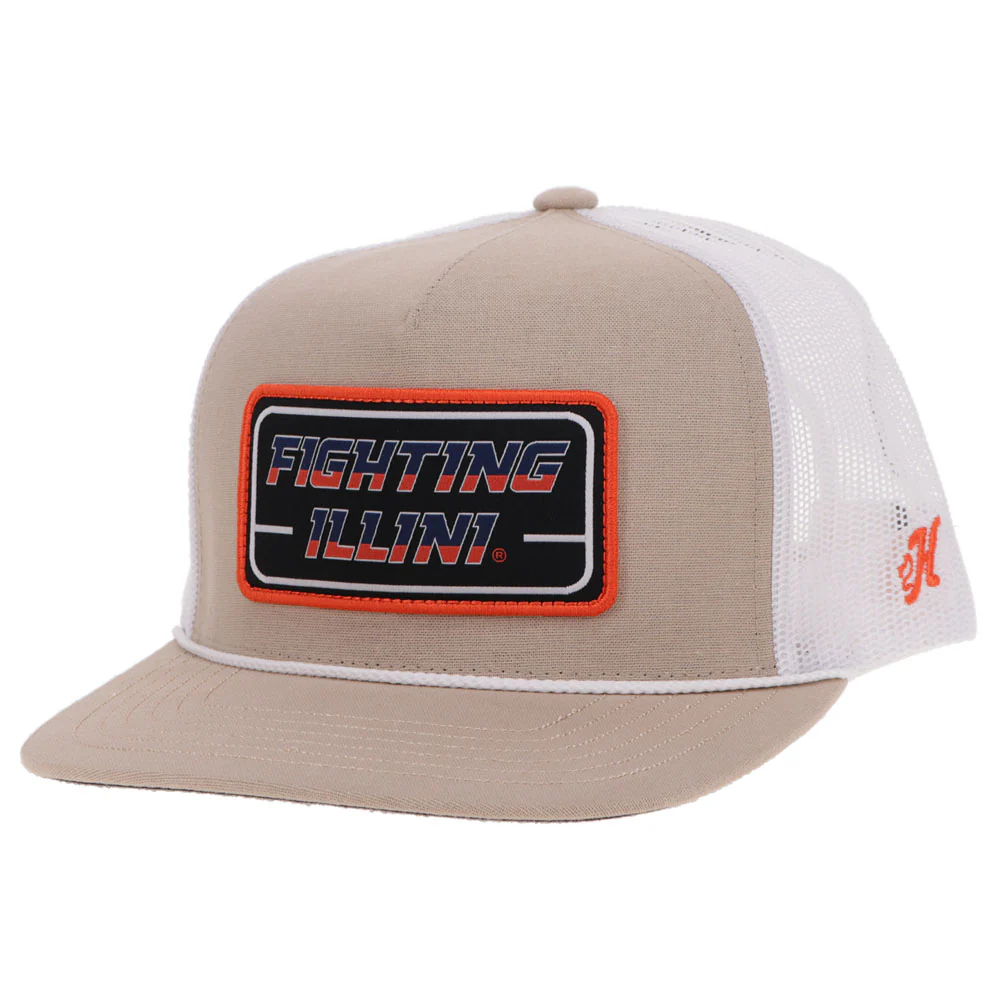 University of Illinois Hat Tan & White w/Rectangle Patch