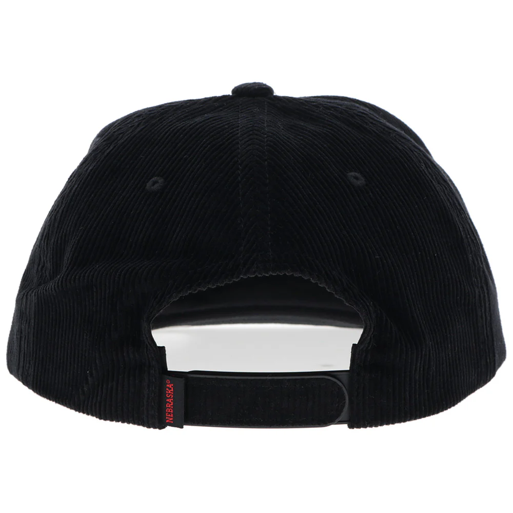 University Of Nebraska Hat Black Corduroy w/ Red N Logo - Image 2