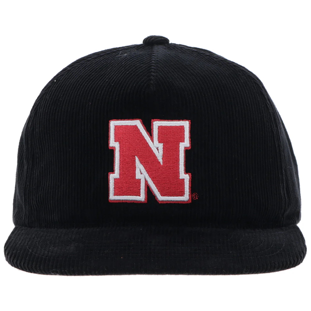 University Of Nebraska Hat Black Corduroy w/ Red N Logo - Image 4
