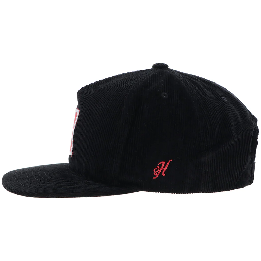 University Of Nebraska Hat Black Corduroy w/ Red N Logo - Image 5