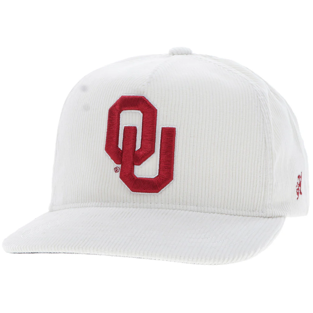 "University of Oklahoma" Hat Cream Corduroy w/ OU Logo