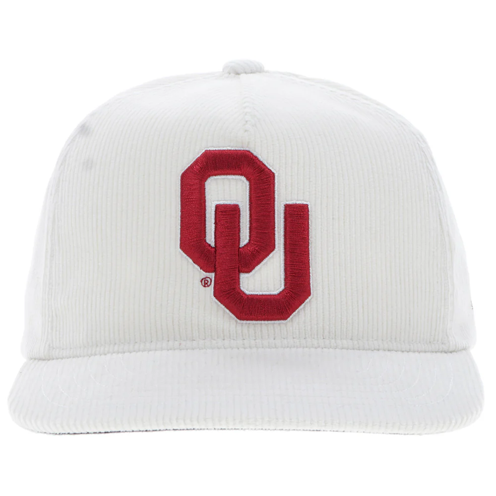 "University of Oklahoma" Hat Cream Corduroy w/ OU Logo - Image 4