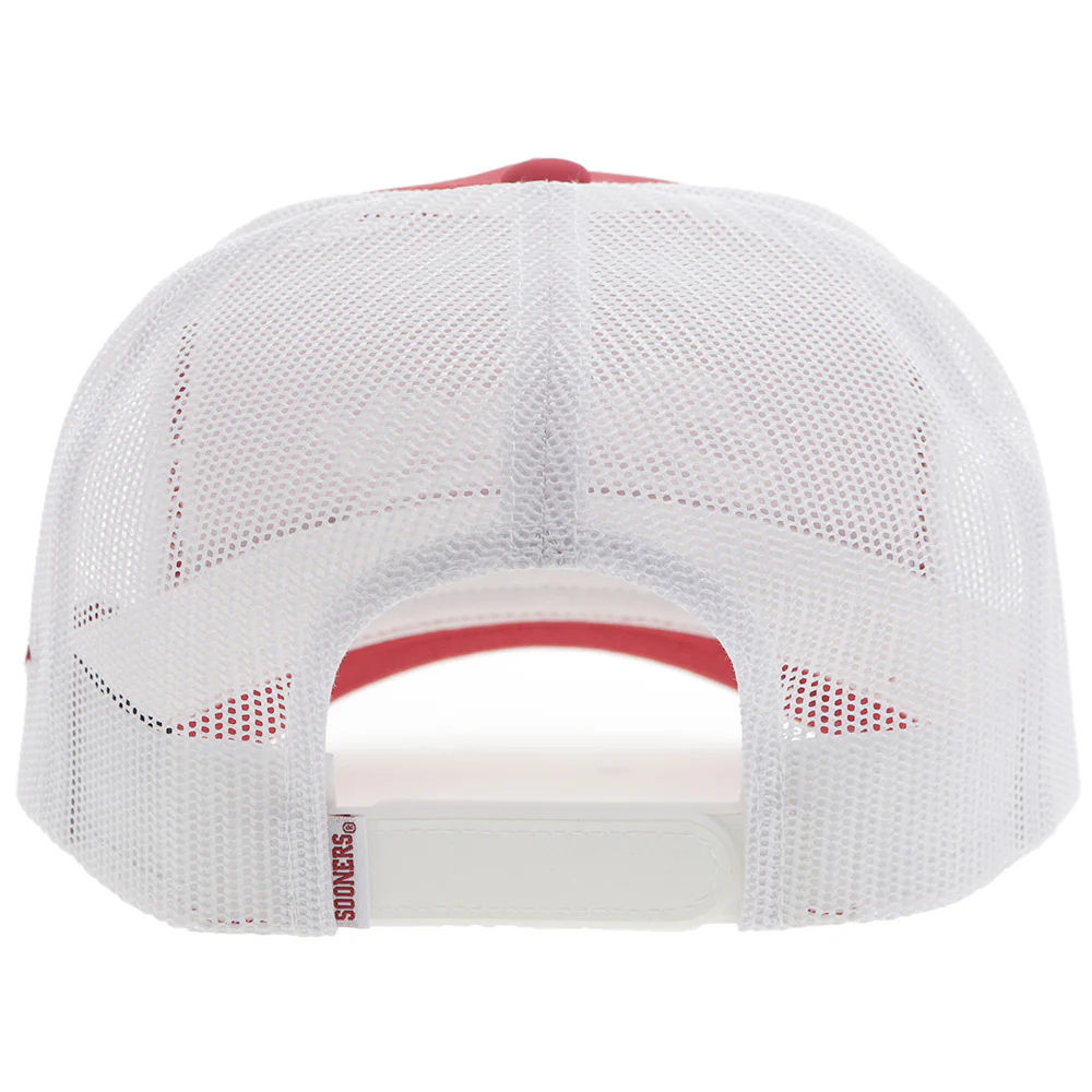 "University of Oklahoma" Hat Crimson /White w/ Sooners Logo - Image 2