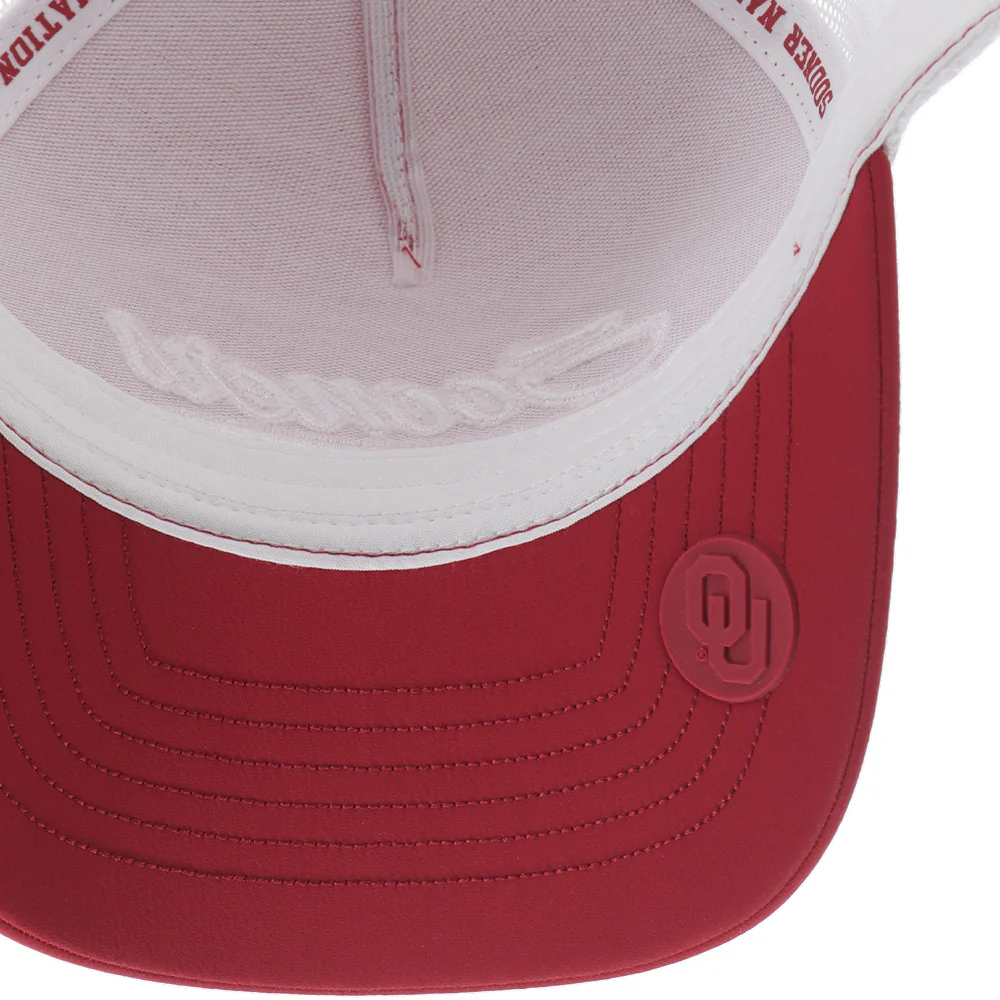 "University of Oklahoma" Hat Crimson /White w/ Sooners Logo - Image 4