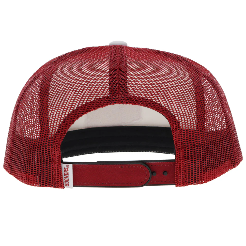 "University of Oklahoma" Hat White/ Red w/Red Patch - Image 2