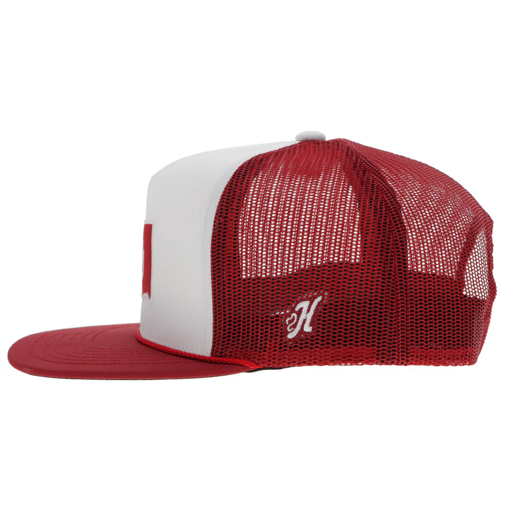 "University of Oklahoma" Hat White/ Red w/Red Patch - Image 3